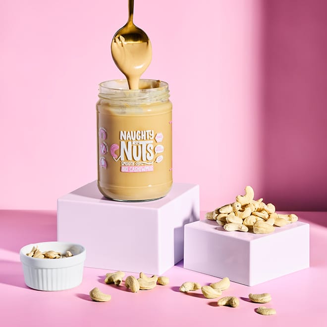 Naughty Nuts Nussbutter Bio Cashewmus Smooth (500g Glas)