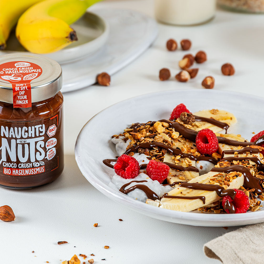 Gesunder Banana Split mit Choco Crush