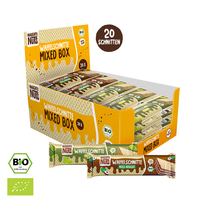 Bio Waffelschnitte Mixed Box (Nuss-Nougat &amp; Pistazie)