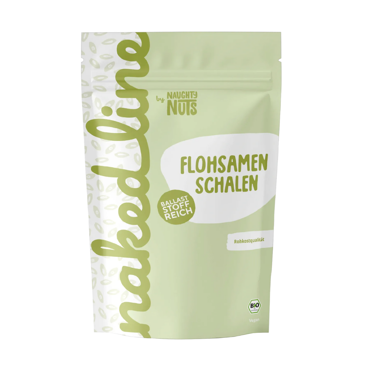 Verpackung von Naughty Nuts Flohsamen Schalen in Bio-Qualität